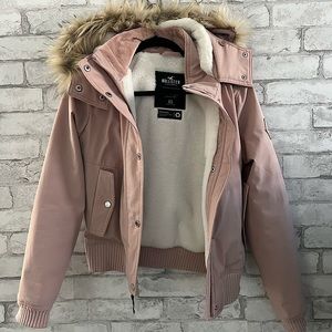 Hollister Pink Faux Fur All Weather Collection Parka (XS)